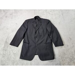 Hugo Boss Suit Jacket 44 R Black Wool Einstein US Birdseye 3 Button Sport USA